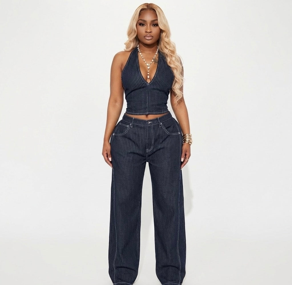 Denim baby set