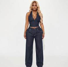 Denim baby set