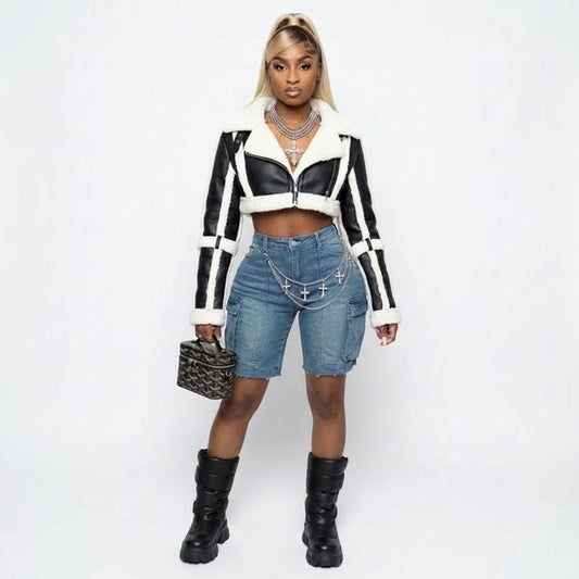 Shearling Crop Jacket